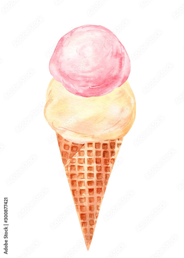 Ice Cream Cone Art Logo